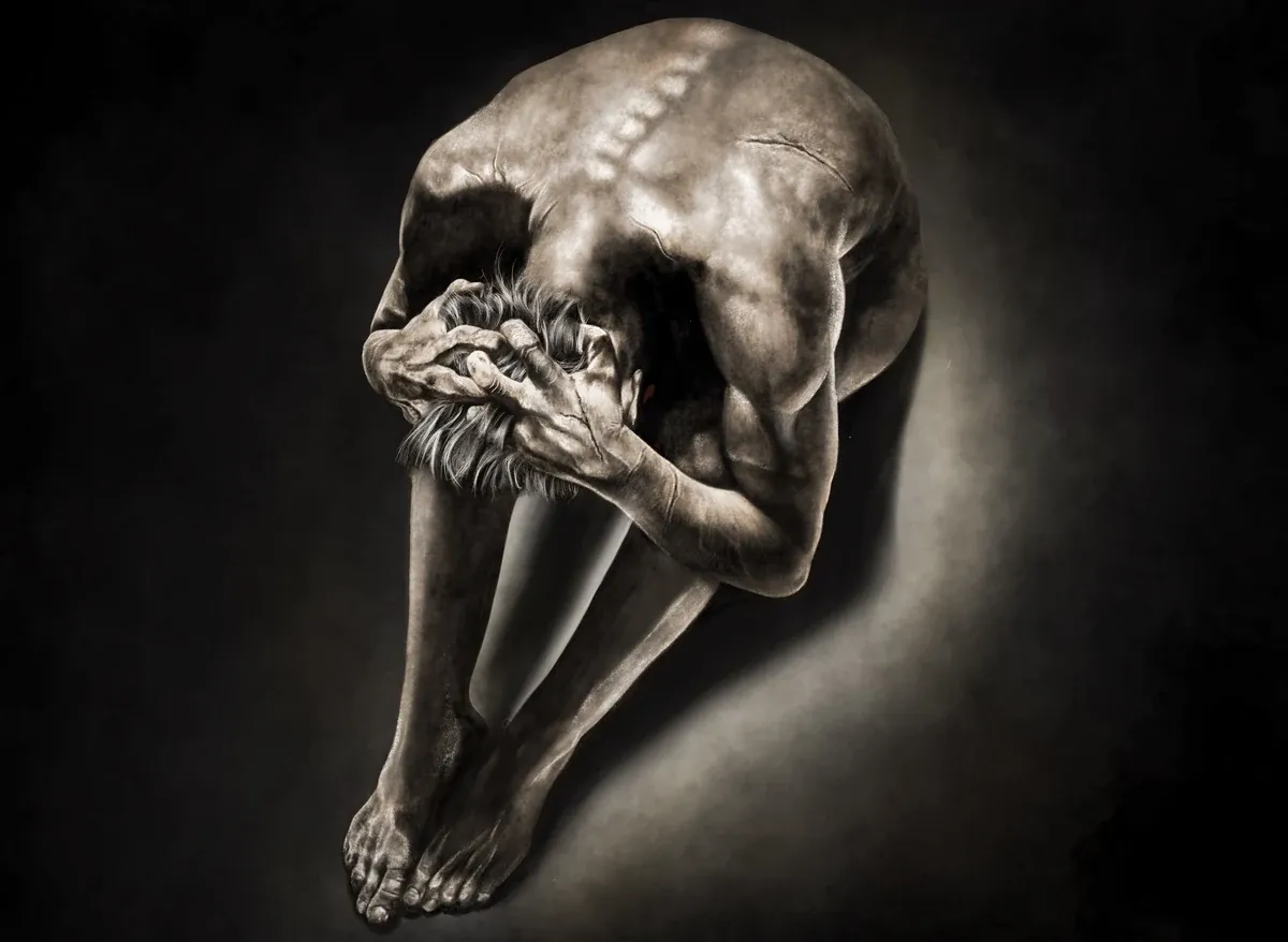 Desperation, an emotional digital painting by Nariman Fatemi.