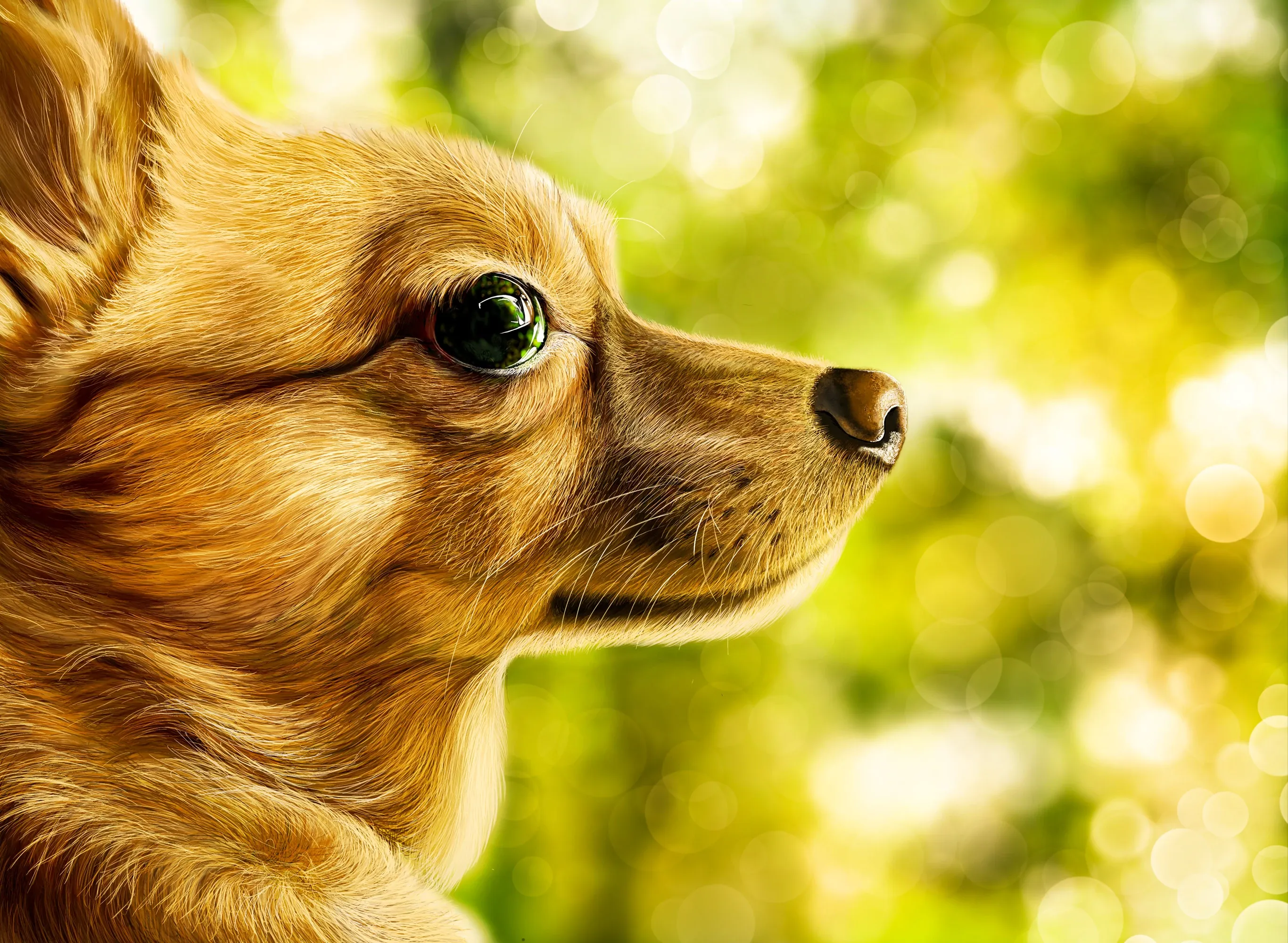 Digital portrait of Hercul, a chihuahua, in My Best Friend, Forever (Hercul), a memorial digital painting by Nariman Fatemi.
